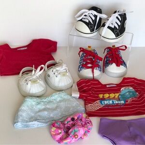 BAB Build A Bear Lot Accessories 3 Pairs of Shoes 2 Tops & 3 Bottoms